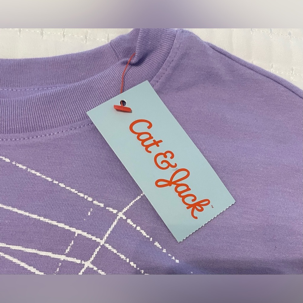 Cat & Jack Kids Spider T-shirt size large 12/14 purple new shirt - Picture 3 of 7